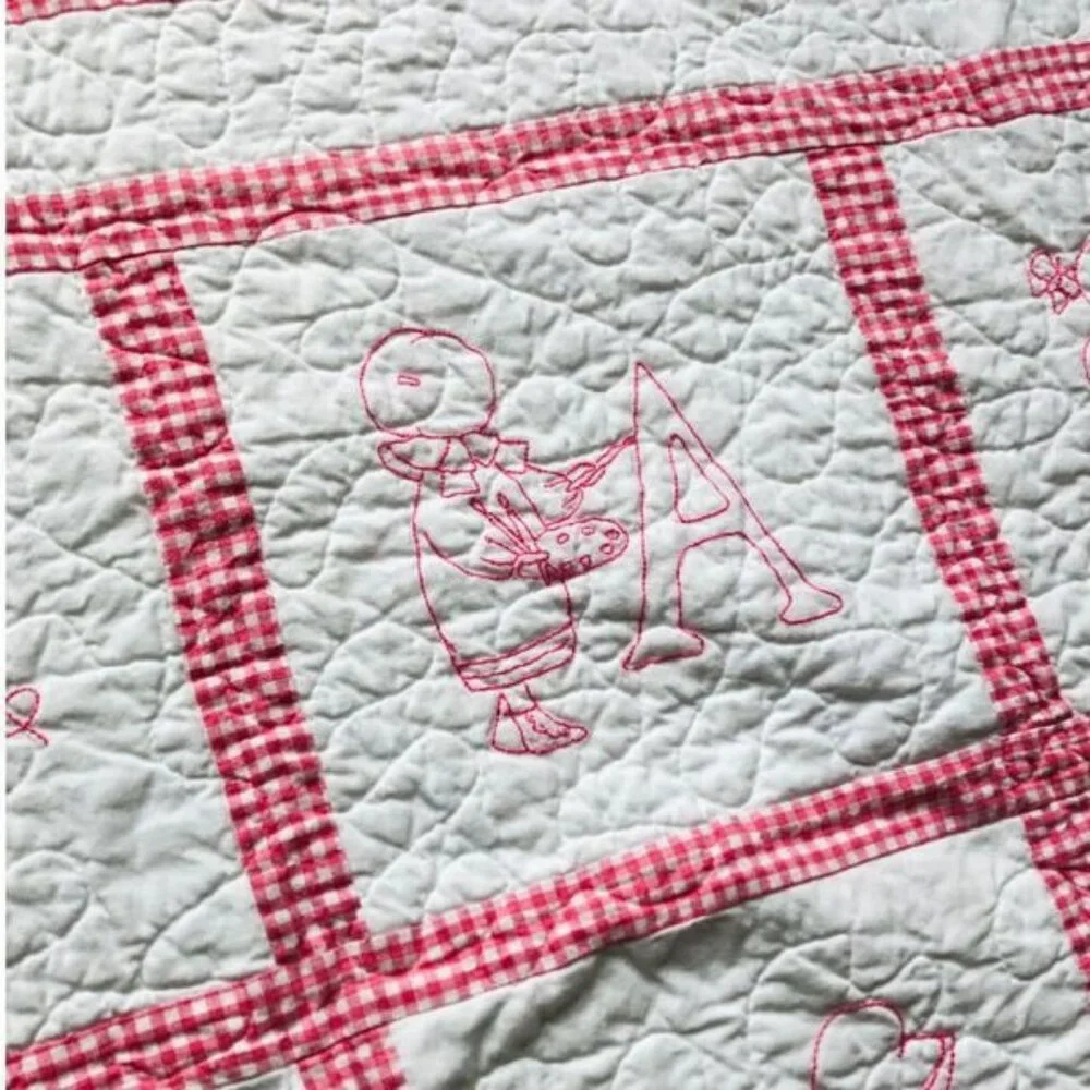 Handmade Embroidered Alphabet Baby Quilt 60
